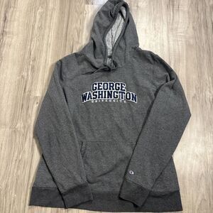 Vintage Champion George Washington University Hooded Sweatshirt Gray Size xXL